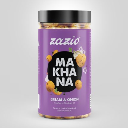 ZAZIO Roasted Makhana(FOX NUTS) Cream&Onion | Gluten-Free Superfood, High Dietary Fibre |Healthy Diet Immunity Booster Snacks | Delicious Crunchy & Salty Snack | 70gm Pack of 1